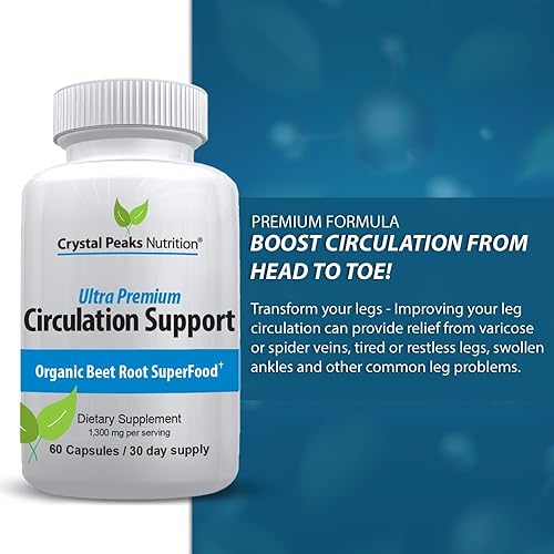 Miniatura 6 de CRYSTAL PEAKS NUTRITION Extracto de polvo de raíz de remolacha orgánica pura, circulación sanguínea, promueve arterias y venas, aumenta la