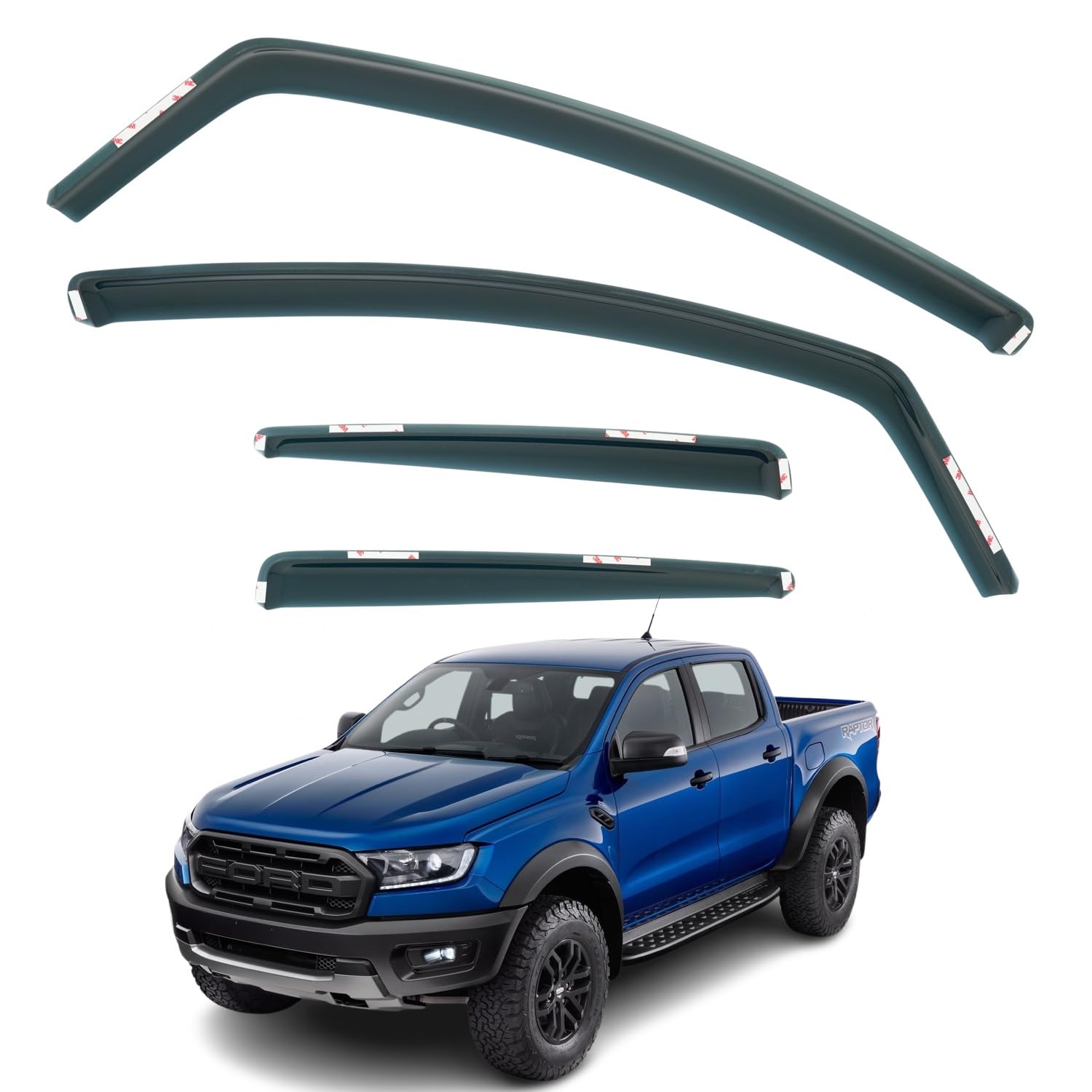 ClimAir Car Comfort Deflettori d'Aria Nero Compatibile con Dodge