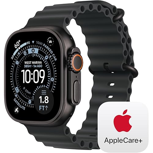 Apple Watch Ultra 3 [GPS + Cellular 49mm] Running & Multisport Smartwatch w/ Rugged Titanium Case w/ Black Ocean Band w/ AppleCare+ (2 years)