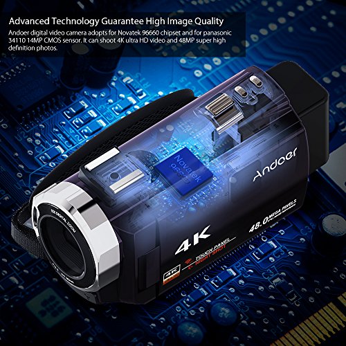 Dounan Câmera De Vídeo Digital 4K,4K 1080P 48Mp Wifi Câmera De Vídeo Digital Filmadora Gravador Com