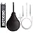 GNEGKLEAN Black Silicone Enema Bulb Kit 7.6oz Clean Anal Douche for Men Women with 19.7in Hose+4 Replaceable Nozzle (Black)
