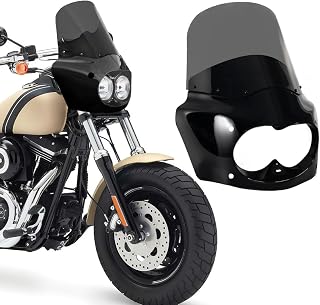 Motorcycle Fairing with 13" Smoke Motorcycle Windshield for Harley Dyna Fat Bob FXDF 2008-2017