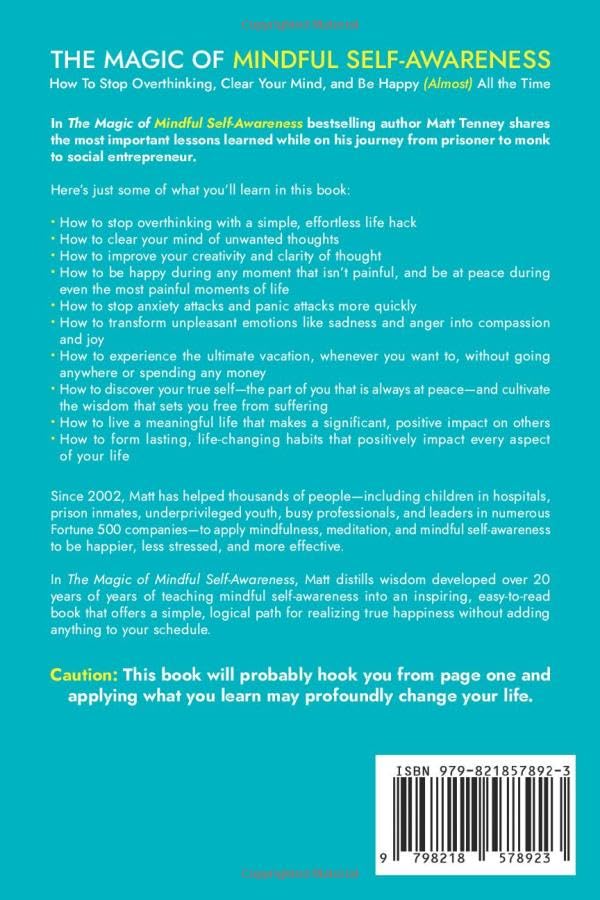The Magic of Mindful Self-Awareness: How To Stop Overthinking, Clear Your Mind, and Be Happy (Almost) All the Time Paperback – March 11, 2025 - Image 3