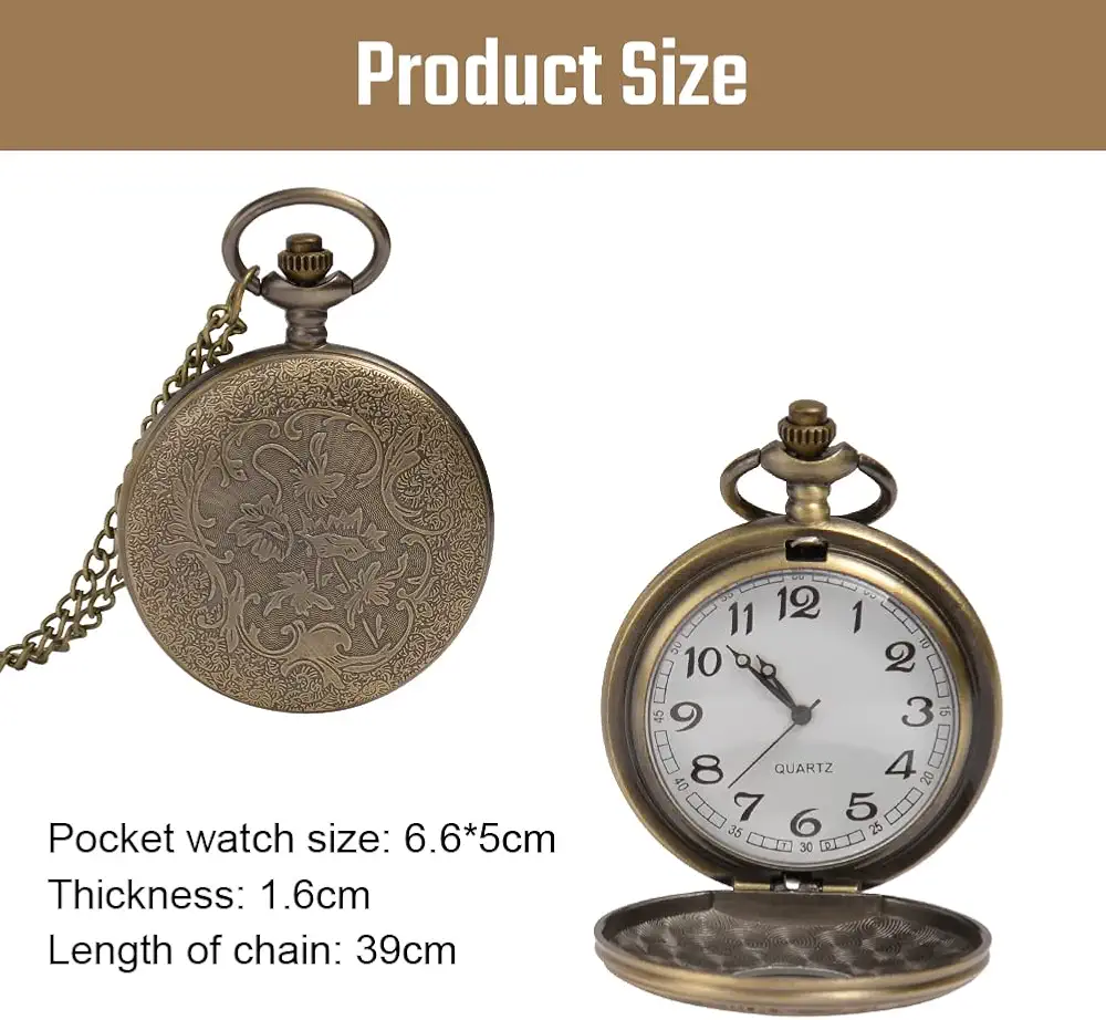 Vintage-Taschenuhr in Bronze mit Kette, Foto 2