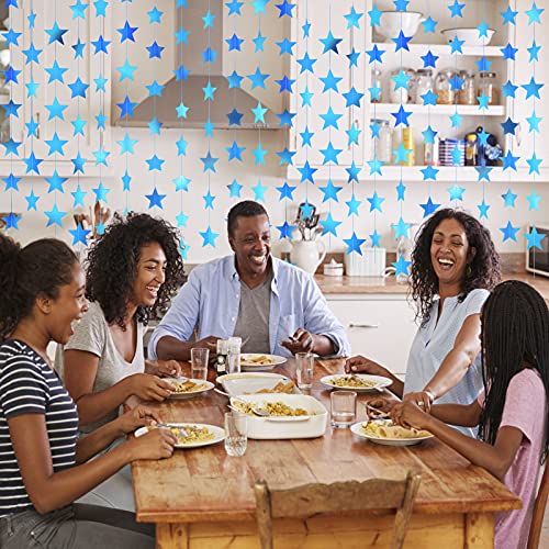 Glitter Star Garland Banner Decoration, 130 Feet Bright Star Hanging Bunting Banner Backdrop For Engagement Wedding Baby Shower Birthday Christmas Party Decor (Holographic Blue) #TOP6