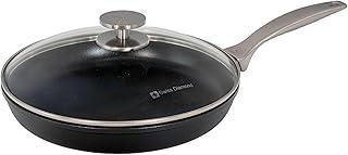 Swiss Diamond Nonstick Frying Pan Hybrid Ceramic and Diamond-Infused Fry Pan With Glass Lid, PFAS- and PFOA-free, Dishwasher and Oven Safe Fry Pans (10.25 IN)
