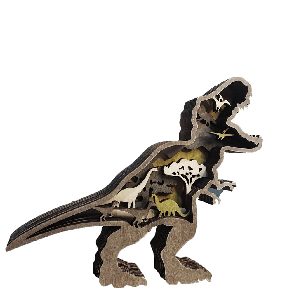 木彫り [ティラノサウルス] 全長58cm ティラノザウルス】 恐竜木彫り彫刻 全長58cm : 田中ソウケン