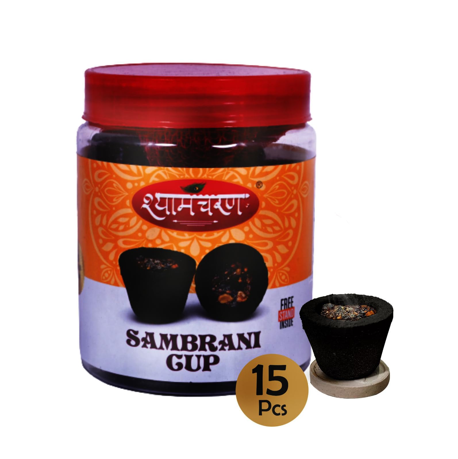 shyam charan ShyamCharan Sambrani Dhoop Cups for Pooja, 15 Pcs, Natural Guggal/Loban Dhoop, Dhoop Cones, Havan Cups for Pooja, Home & Festivals, 1 Burner Plate Home fragrances-picture-34