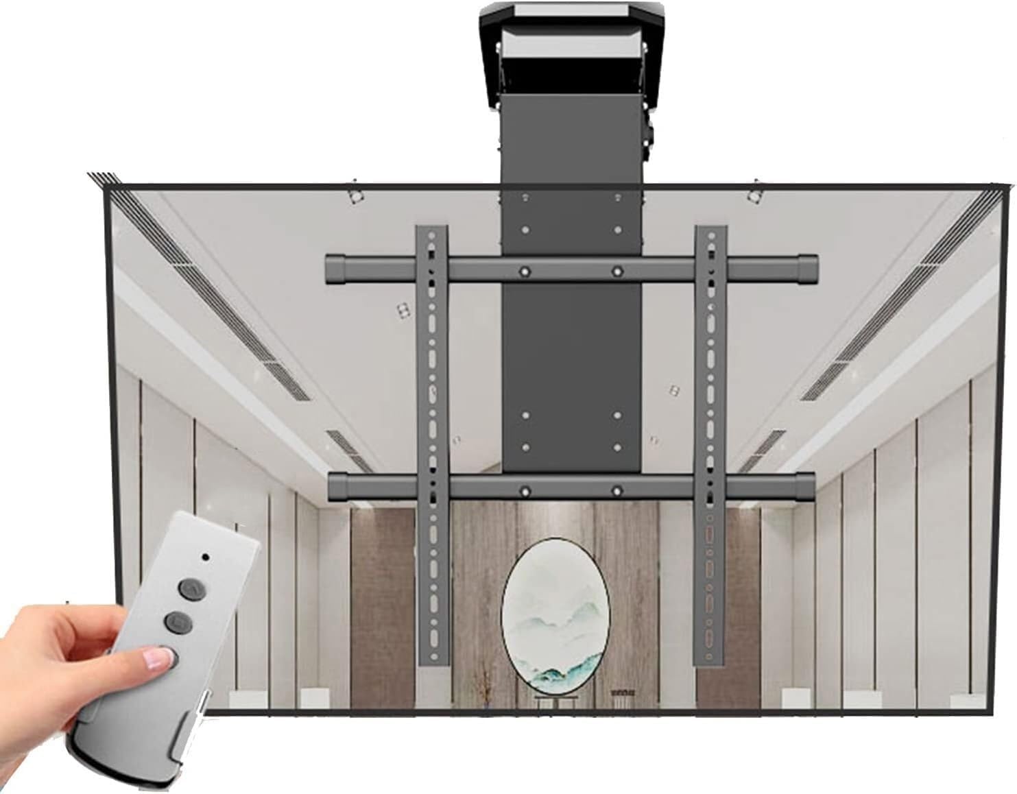 Electric Ceiling TV Mount,Adjustable TV Mount Bracket, Hidden Drop Down TV Lift, Fits 50-90 Inch TV Stand TV Wall Bracket