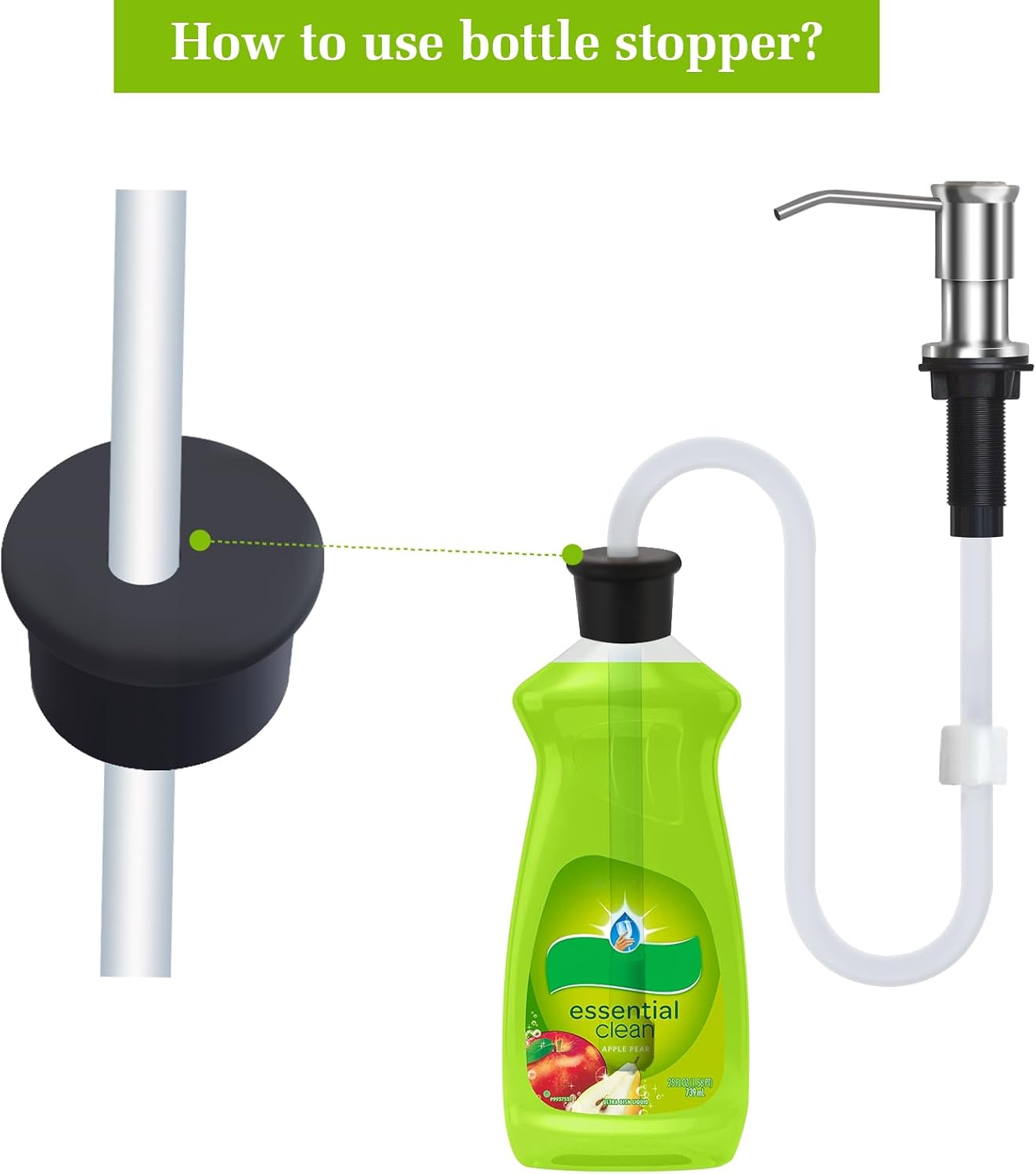 Sink Soap Dispenser Extension Tube Kit with Check Valve, 47" Under Sink Soap Dispenser Hose for Kitchen, Suitable for Most Dish Soap Containers, No More Refills The Little Bottle Again (1 Pack)