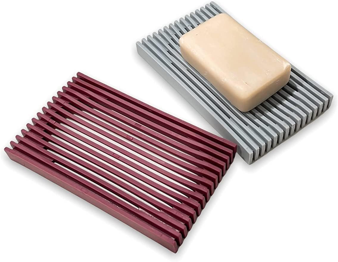 2個 ソープトレー シリコン製 ソープディッシュ 人気ブランドの おしゃれデザイン ライフスタイル 生活雑貨 バス用品 サステナブル キッチン ミニマリスト 衛生的 エコ