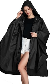 Pack De 2 Chubasqueros Poncho Para Mujer Y Niño | Impermeable De EVA Con Capucha Y Puños Elásticos