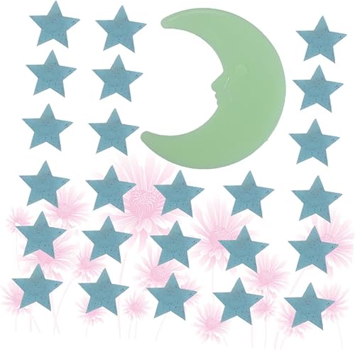 Miniatura 4 de EXCEART 402 calcomanías de pared para habitación de niños, calcomanías fluorescentes que brillan en la oscuridad, calcomanías de pared