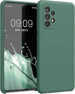 kwmobile Handyhülle für Samsung Galaxy A52 / A52 5G / A52s 5G Hülle - Case Silikon - Kabelloses Laden - Schutzhülle Cover in Tannengrün