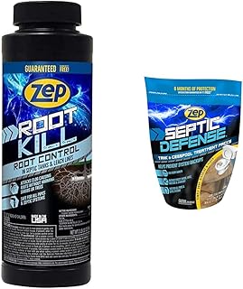 Root Kill, Granular Formula + Septic Defense System Treatment Dissolvable Packs - Safe for Pipes and All Septic Tanks , Brown