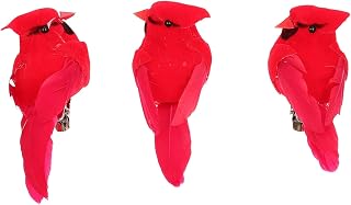 TOYANDONA 6piezas Decoración De Simulación De Aves Modelo De Pájaro para Jardín Color Rojo Adorno De Patio para Balcón