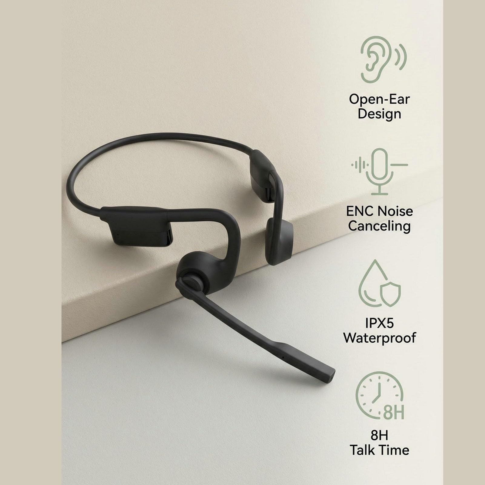 Sxhlseller Casque à Conduction Osseuse Bluetooth 5.3 avec Réduction de