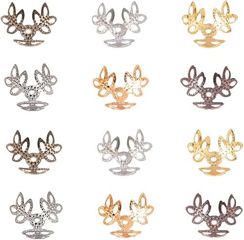 Miniatura 9 de LiQunSweet 80 cuentas de estilo antiguo, 80 unidades, cuentas de estilo antiguo, mano Hamsa con elefante de ojo malvado, flor de Buda plana y