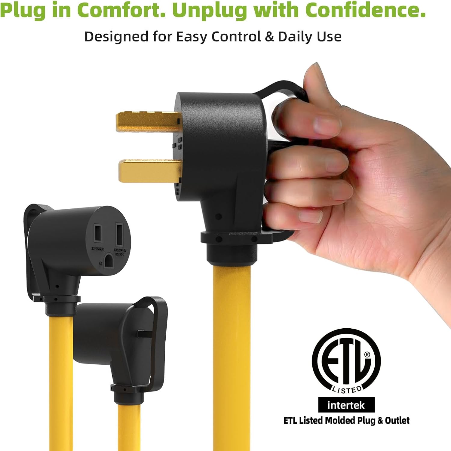 30 Amp Dryer Y Splitter Adapter to Welder, NEMA 10-30P to 6-50R/10-30R, 3 Prong 30Amp to 3 Prong 50Amp Extension Cord for Welder/EV Charging at Dryer Outlet, Heavy Duty STW 10 AWG, ETL Certified, 3FT