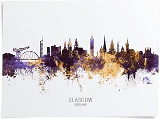 Glasgow Scotland United Kingdom Skyline (24x36 inch poster) -11737