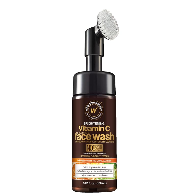 WOW Skin Science Sabonete facial com vitamina C e escova de silicone, 150 mL