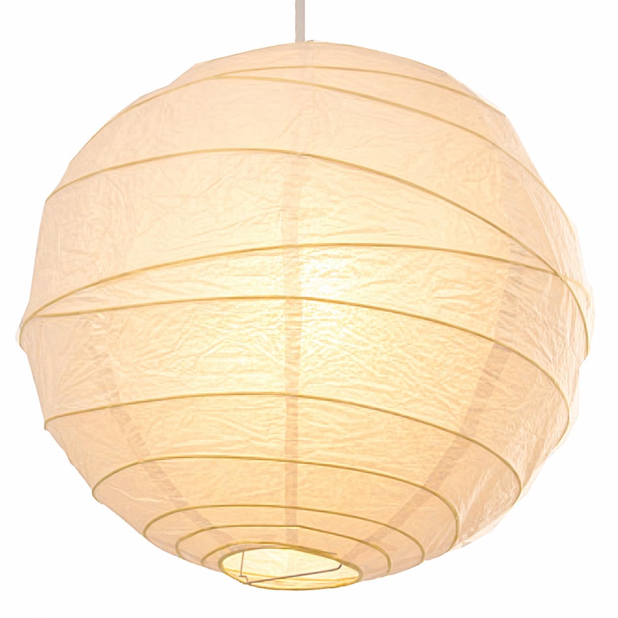 Loxton Lighting White 16" (40Cm) Paper Lantern Lampshade – Bamboo Hanging Ceiling Light Shade For Bedroom, Living Room, Wedding & Party Decor