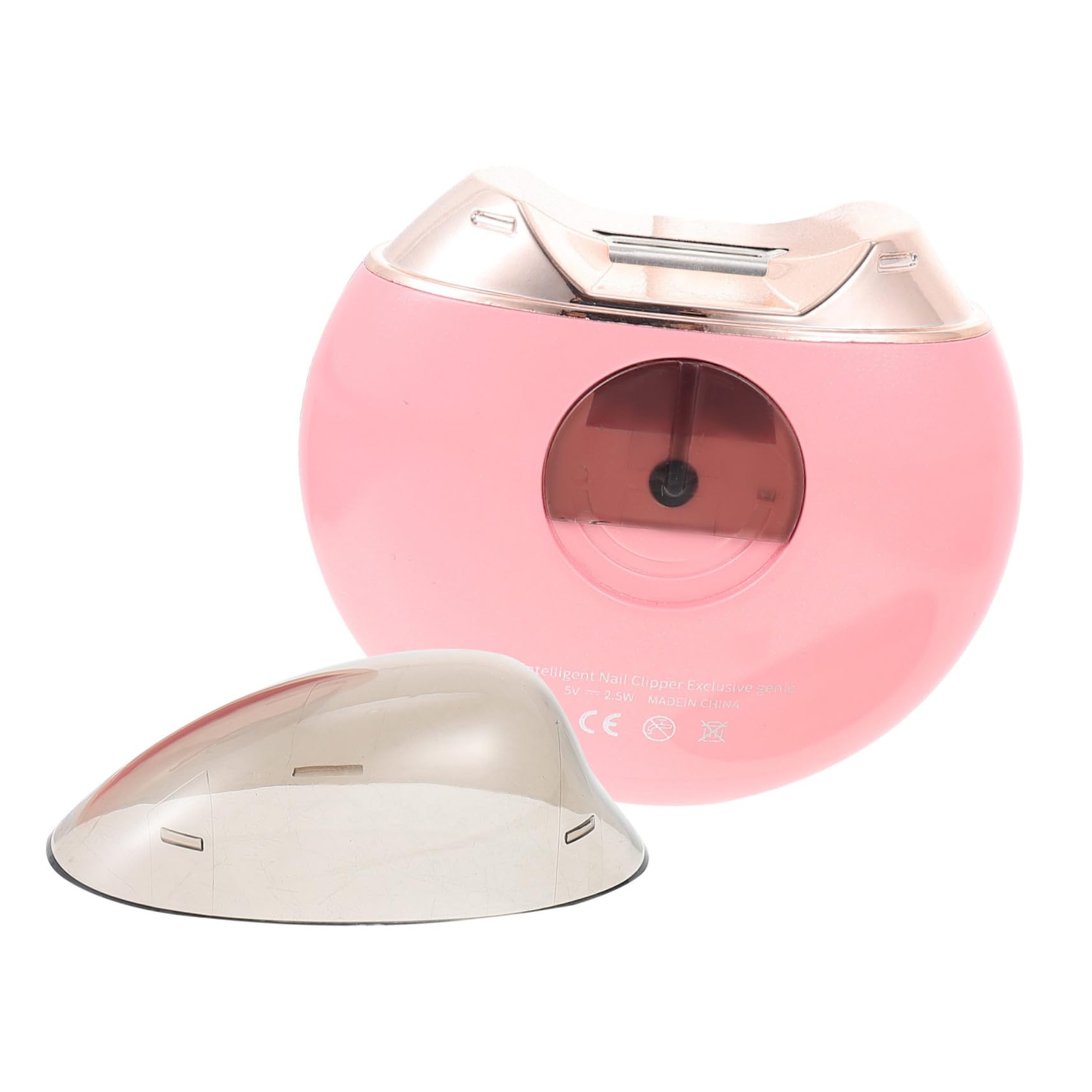 Cortaúñas Eléctrico Rosa de Plástico, 1 Juego con Cable USB | Cepillo Incluido, Cabezales de Recambio, Diseño Portátil y Ligero, para Niños y Hombres Mayores