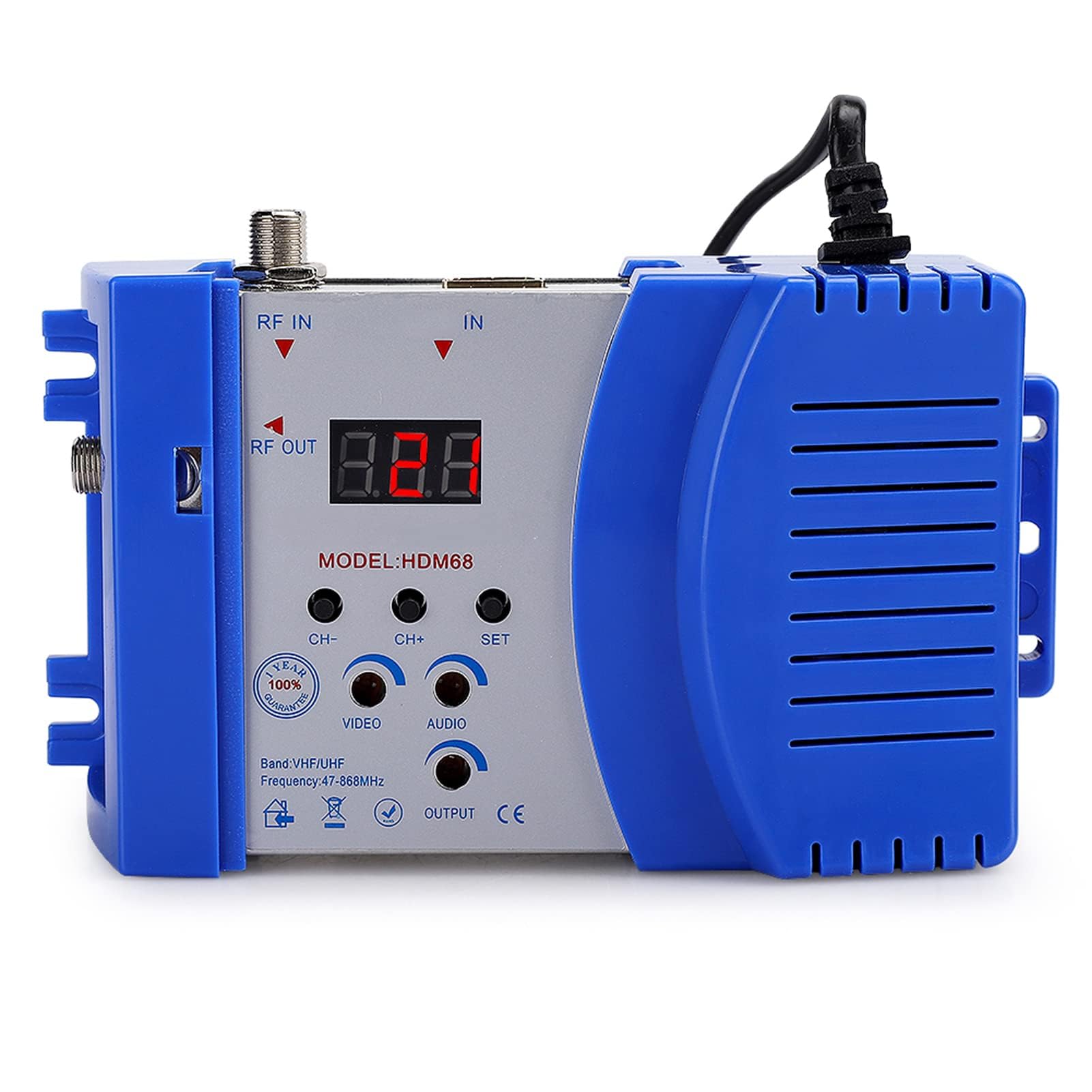 Agatige Modulateur HD HDM68 Numérique HDMI RF VHF/UHF 100-240 V