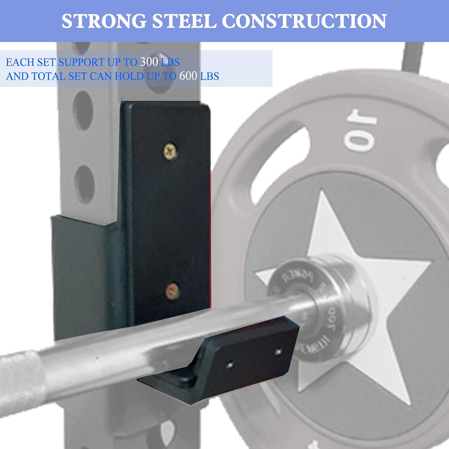 ZOVOTA J-Hooks Barbell Holder for Power Rack J-Cup Weight Rack Fit 3x3 inch Power Cages Square Tube (3x3 inch) : Sports & Outdoors