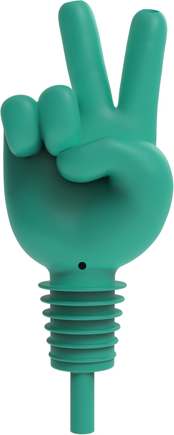 Winkee - Peace Hand Bottle Pourer | Wine Bottle Pourer Spirits | Silicone Bottle Stopper | Schnapps Pourer | 2 in 1 Wine Pourer | Gift for Christmas, Party