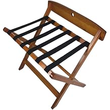 Folding Luggage Rack Solid Wood Folding Luggage Rack Hotel Bedroom Suitcase Support Stand Travel Bag Storage Holder Room Furniture Landing Shelf with Backrest