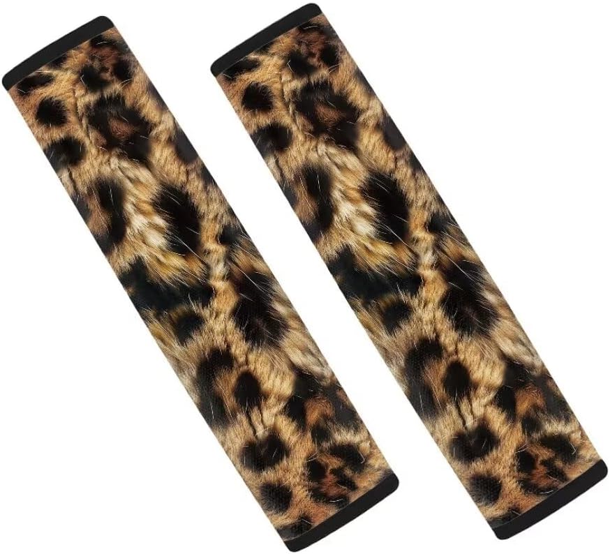 Coldinair Leopard Print Car Seat Belt Cover Seatbelt Pads for Women Adults,Auto Interior Accessories Shoulder Strap Padding for Vehicle,SUV,Sedans