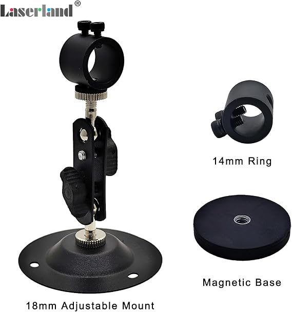 11-18mm Adjustable Stand Clamp Mount for Light Source Diode Module Flashlight or Torch with Magnetic Base