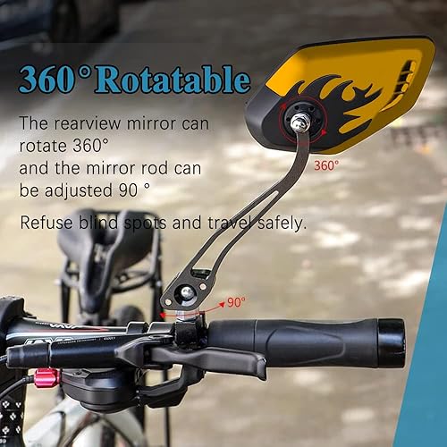 Miniatura 5 de 1 par de espejos universales para motocicleta, espejos retrovisores de motocicleta, espejo lateral ajustable, espejos de motocicleta para manillar,