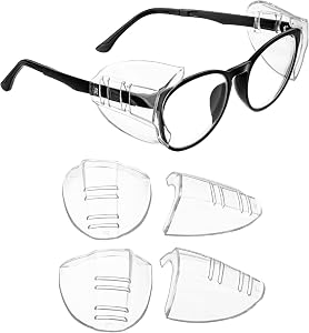 UNCO- Safety Side Shields for Glasses, 2/4/6/10 pcs, Safety Glasses Side Shields for Eyeglasses
