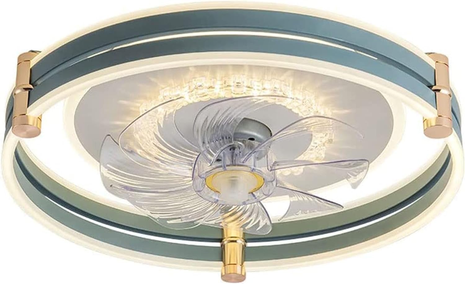 HXYSXHJUO Ceiling Fan Light with Remote Control Lamp Led Dimmable Pendant 3 Wind Speed Home Decoration(Color:Blue)