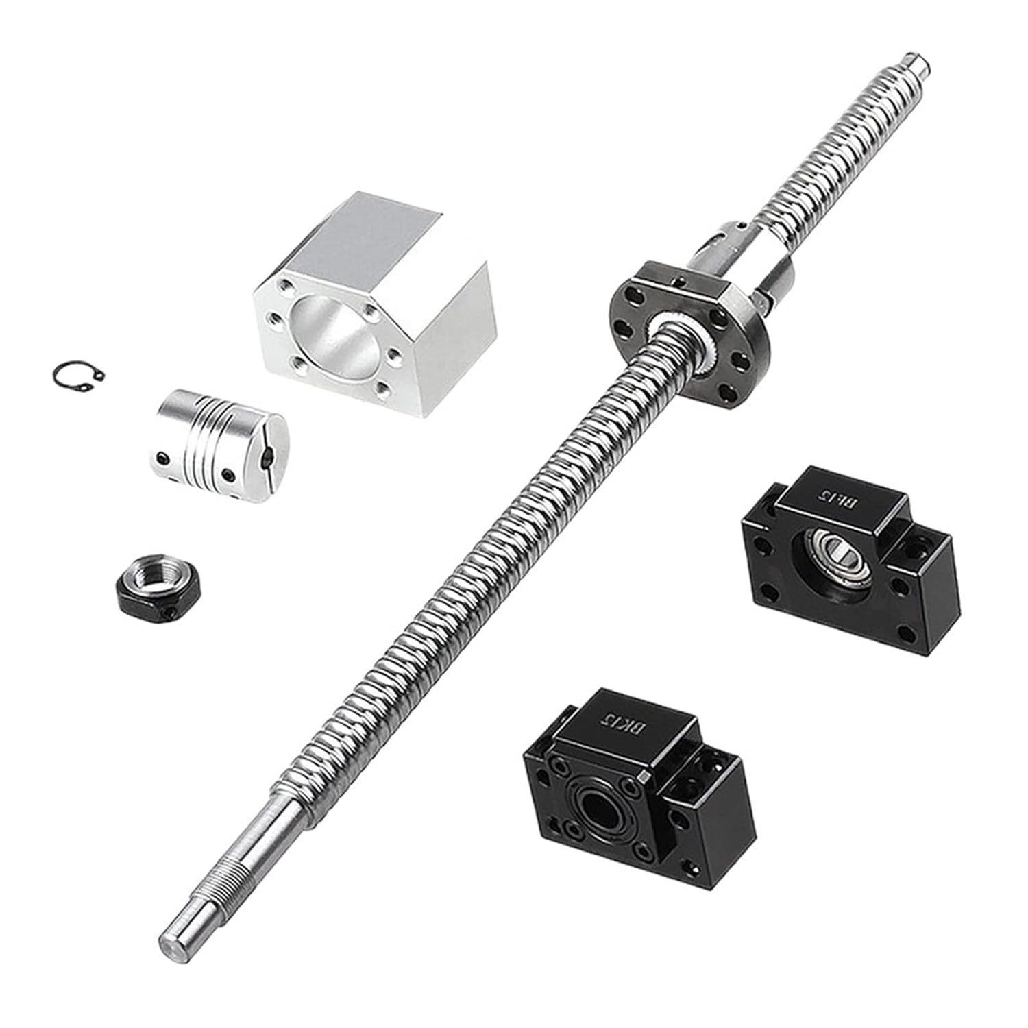 Metal Ball Screw nut end Processing SFU1204 Set Rolled Ball Screw C7 with End Machined+1204 Ball Nut + Nut Housing+BK/BF10 End + Coupler(200mm)