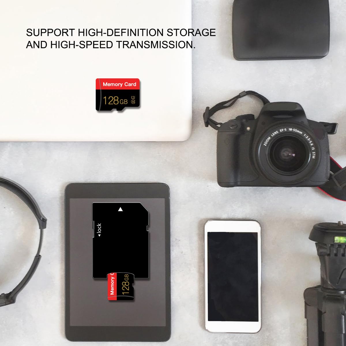Micro Speicherkarte 128 GB 2 Stück mit Adapter C10 UHS-I A1 TransFlash TF Karte für Kamera