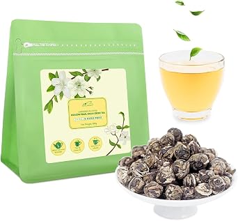 LWXLJMJZC  Jasmine Dragon Pearls Tea-100g/3.53oz Loose Leaf Green Tea with Pleasant Jasmine Aroma- Suitable For Both Hot And Cold