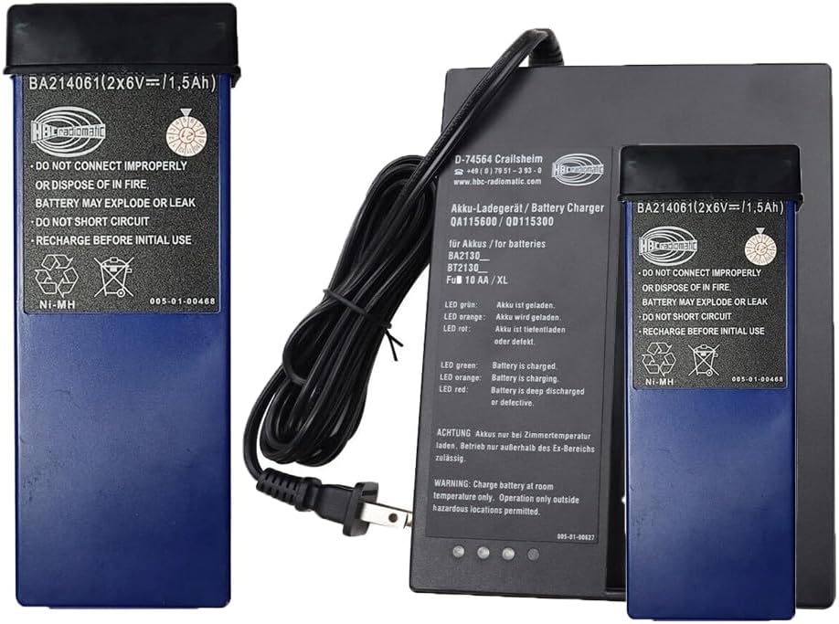 BALOLO (1*Charger+2*Battery) BA214061 1500MAH Battery with HBC Battery Charger, for FLG-110B D-74564 Compatible with BA214061 FUB10AA BA213020 BA213030 Battery