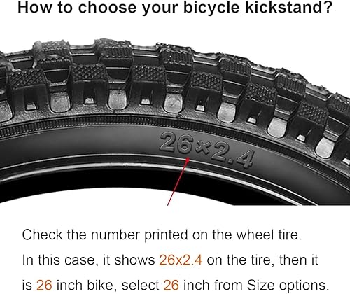 Miniatura 5 de Zitokin Soporte ajustable para bicicleta de 22 pulgadas, 24 pulgadas, 26 pulgadas, 28 pulgadas, 29 pulgadas, rueda lateral para bicicleta de