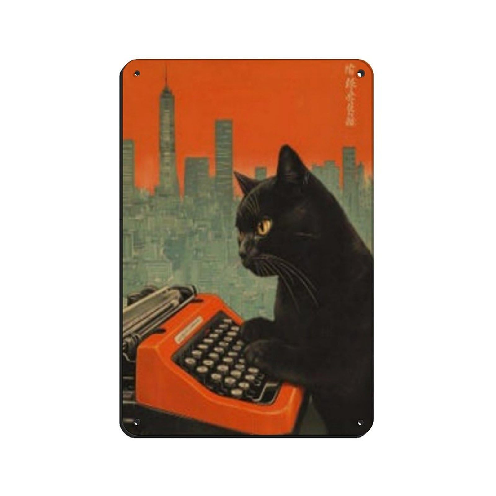 Lxwnze 20L X 30W Cm Retro Kat Typt Op Vintage Typemachineposter, Tin Sign Vintage Metal Pub Club Cafe Bar Home Wall Art Decoration Poster Retro 8X12inch(20X30cm)