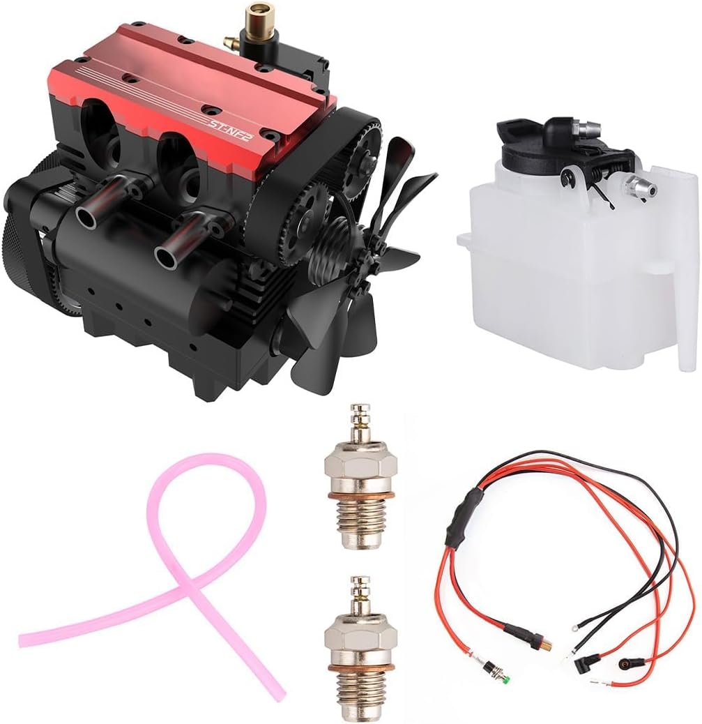 Aetheria SEMTO ST-NF2 DIY Mini Metal Engine, L2 Inline 2-Cylinder DIY Assembly Engine with Starter Kit