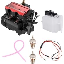 SEMTO ENGINE ST-NF2 MINI ENGINE KIT Includes L2 Metal Engine Inline 2 Cylinder Air Cooled Engine, Oil Tank, Oil Pipe, Voltage Regulator Module, FType Electric Plug