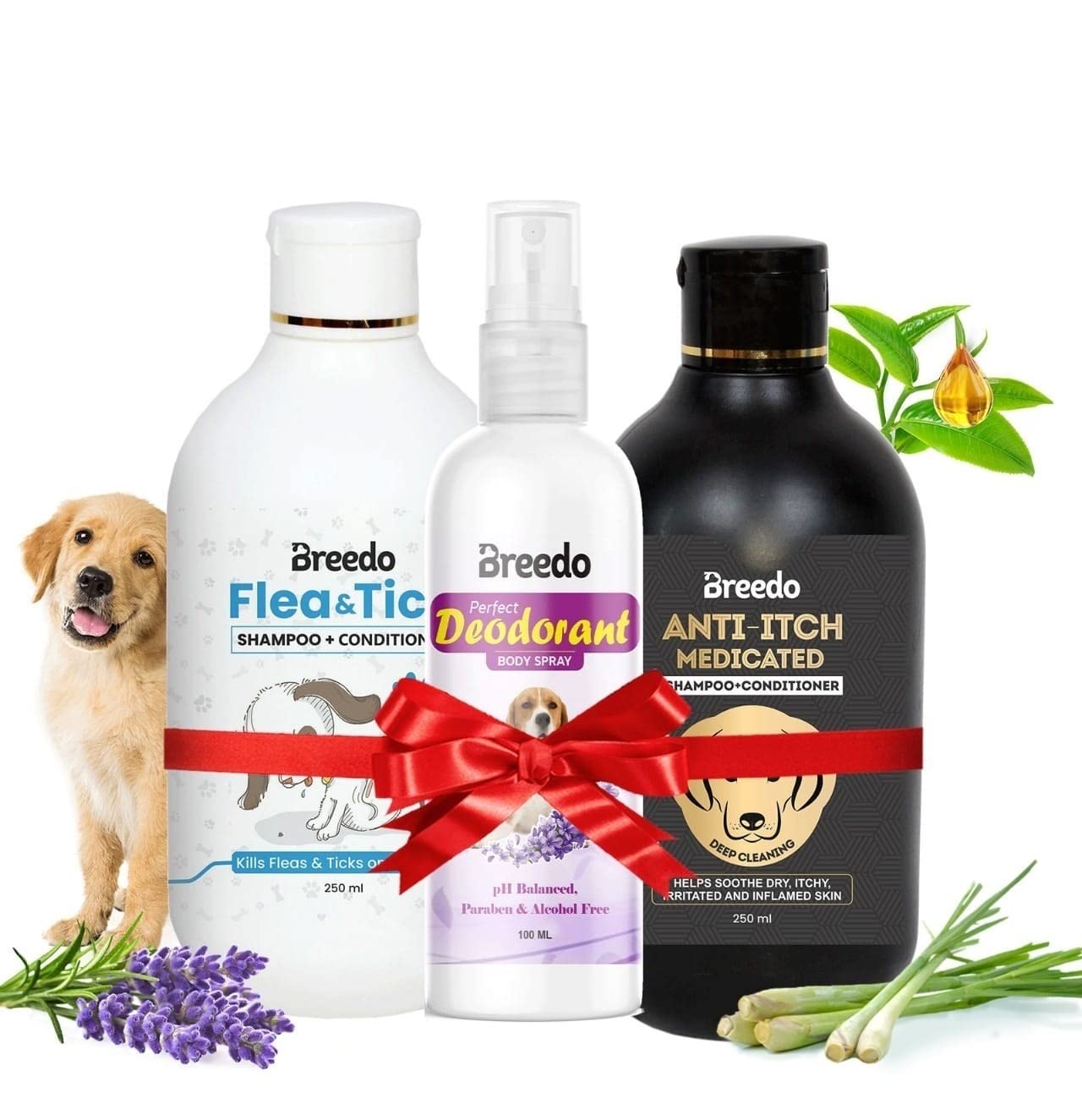 Breedo (Combo of 3) Dog Flea and Tick Shampoo +Anti-Itch Shampoo(500 ml)+ 100 ml Perfect Dog Body Deodorizer Spray Natural Itch Relief Dog Shampoo for Labrador, German Shepherd, Golden Retriever (B0B467XST8) Amazon Price History, Amazon Price Tracker