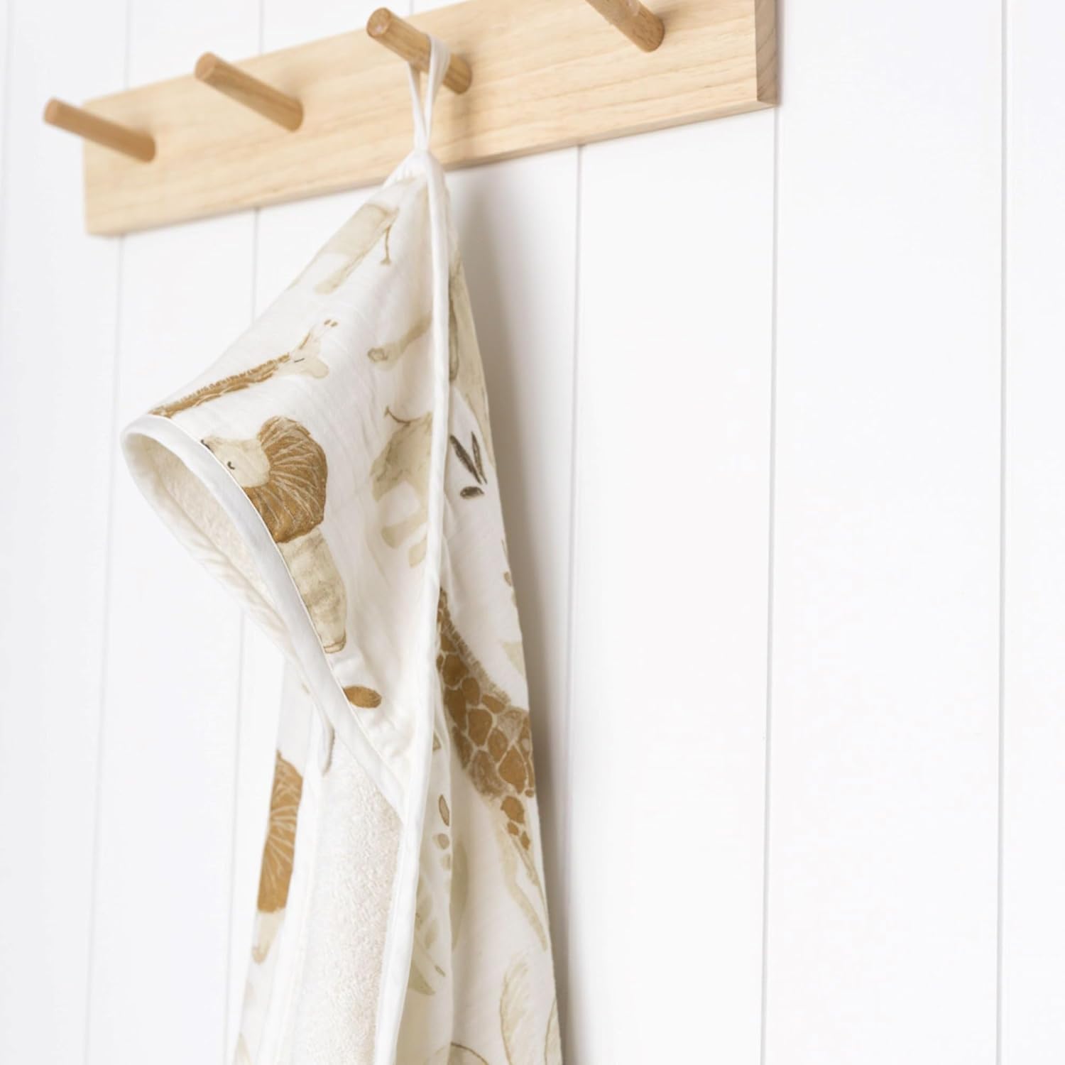 Crane Baby Hooded Towel, 100% Cotton & Terry Cloth Hooded Baby Towels for Boys & Girls, Safari Animal, 30" w x 30" h, Hooded Baby Beach Towel, Baby Pool Towel, Baby Bath Towel, Hooded Towels for Baby