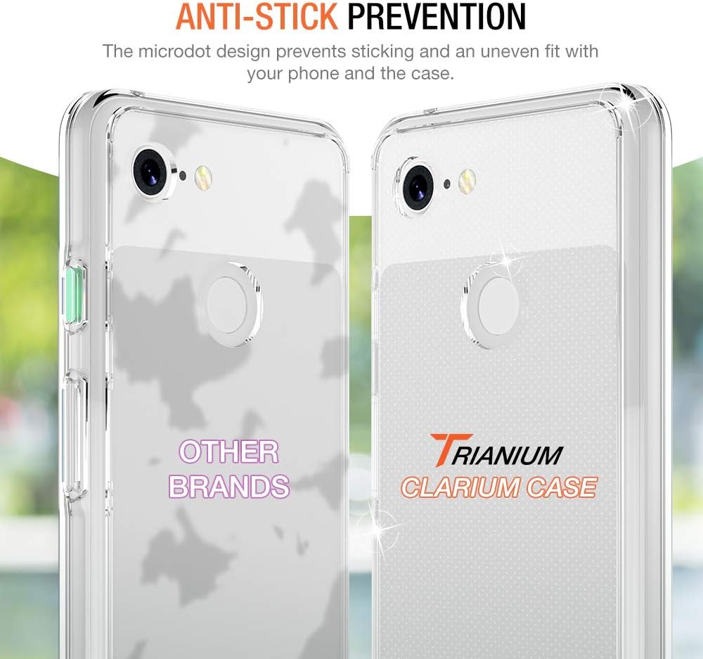 Trianium CLARIUM Series Case for Google Pixel 3 XL (2018) Premium Pixel 3XL Phone Case Clear Cover [Shock Absorption TPU + PC Back] Reinforced Corner Cushion/Scratch Resistant Protection - Clear