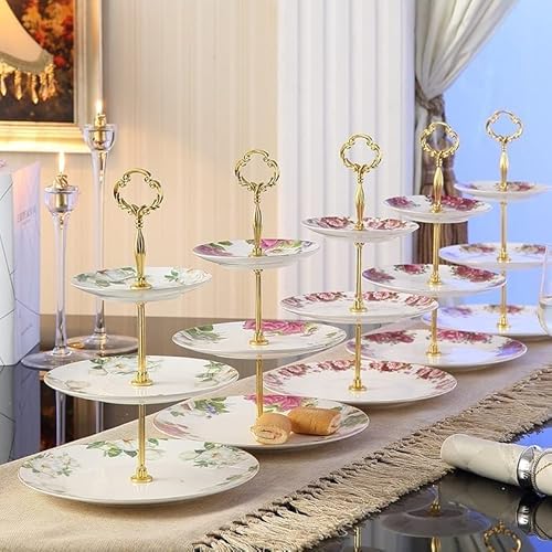 Mxjcc 3 Tier Ceramic Cake Stand， Wedding, Round Dessert Cupcake Tray For Tea Party Serving Platter, Homewaring Gift #TOP3