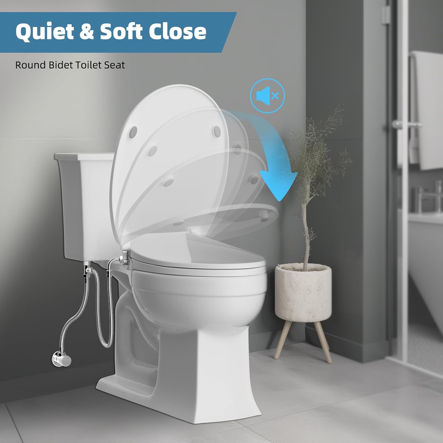 Image showing the slow-close mechanism of the bidet toilet seat.