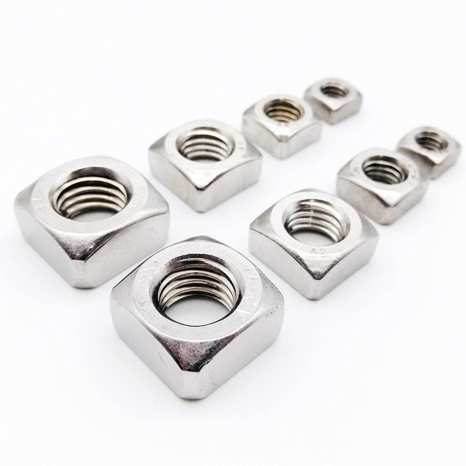 M3 M4 M5 M6 M8 M10 M12 DIN557 GB39 304 A2 Stainless Steel Metric Threaded Square Nut Foursquare Quadrate